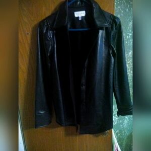Black leather Michael Stars shirt
